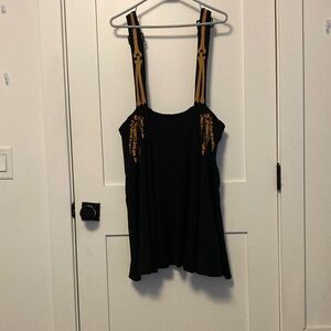 Unique Vintage Black and Gold Tank Top